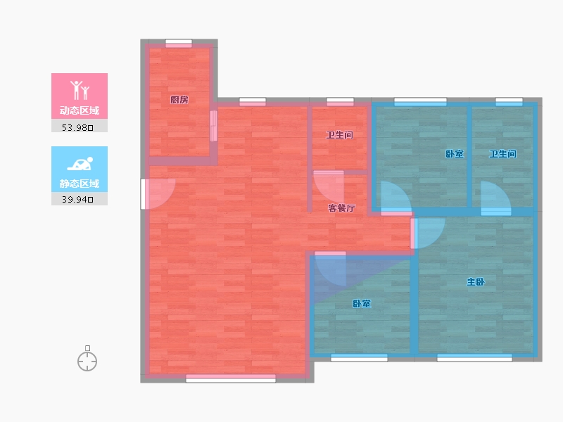 内蒙古自治区-赤峰市-丰泽园小区-121.00-户型库-动静分区