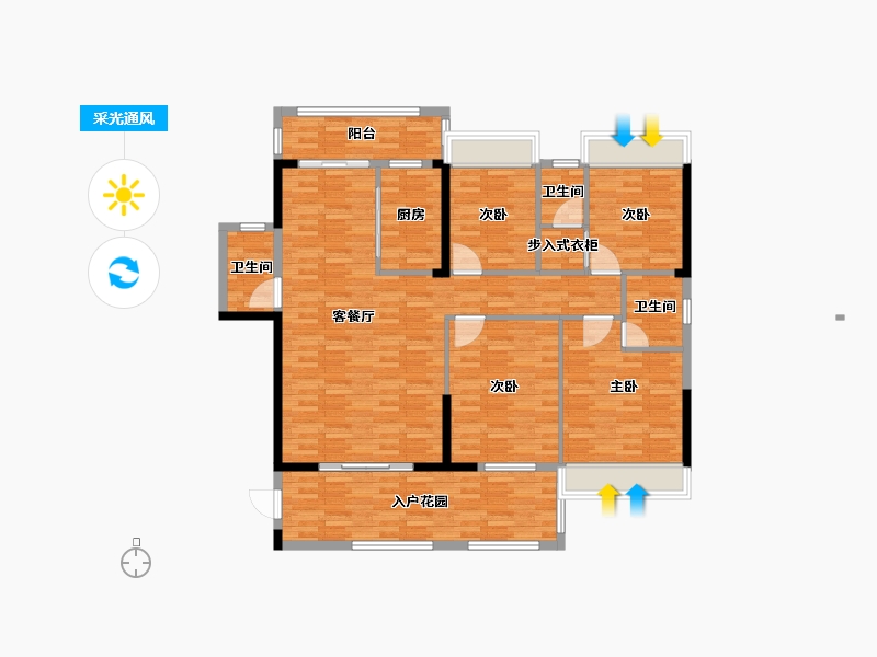 广东省-潮州市-锦峰天地-165.00-户型库-采光通风