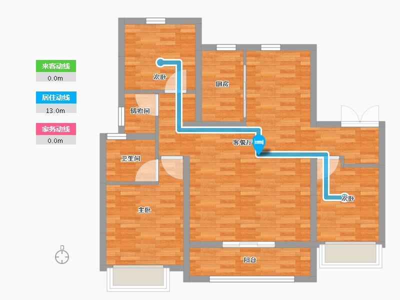 山东省-淄博市-鑫启程学府-83.65-户型库-动静线