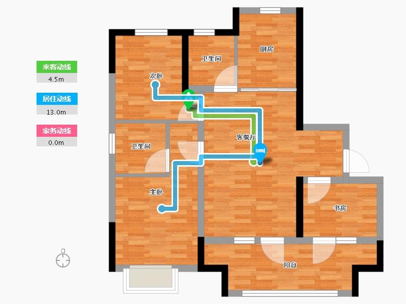 山东省-青岛市-鑫江新城-75.89-户型库-动静线