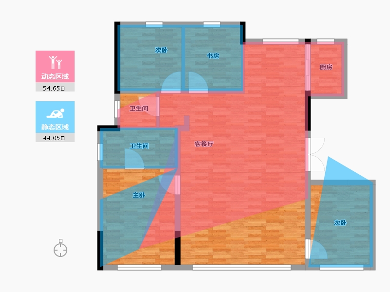 吉林省-长春市-新区发展·缦云四季-106.72-户型库-动静分区