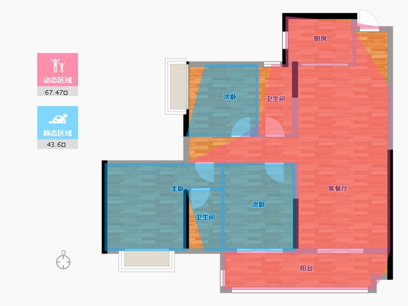 广西壮族自治区-北海市-玫瑰城央府-118.00-户型库-动静分区