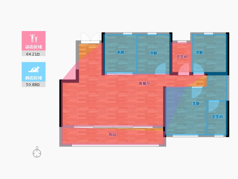 四川省-成都市-中国铁建光华樾府-104.44-户型库-动静分区