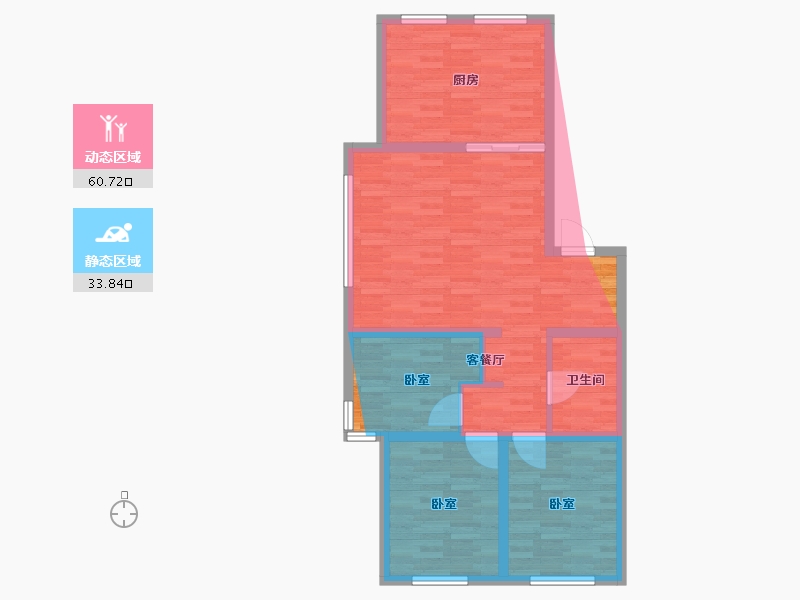 黑龙江省-佳木斯市-嘉瑞华府-83.70-户型库-动静分区