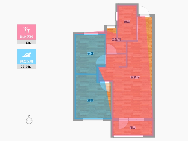 山东省-烟台市-万科·四季光年-63.98-户型库-动静分区