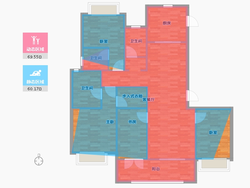 湖北省-武汉市-中建光谷之星-C区-133.60-户型库-动静分区