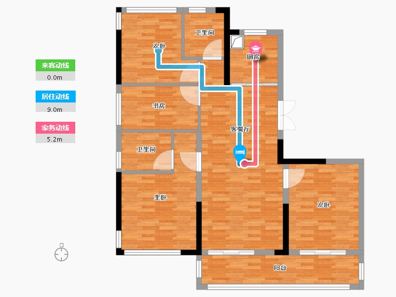 浙江省-绍兴市-金昌烟波辰鹭-97.38-户型库-动静线