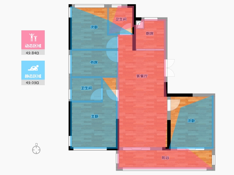 浙江省-绍兴市-金昌烟波辰鹭-97.38-户型库-动静分区