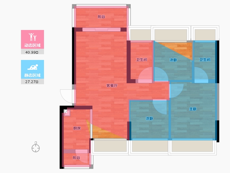 广东省-深圳市-鸿桥世纪名园-63.44-户型库-动静分区