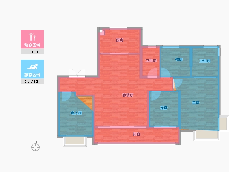 浙江省-宁波市-保利东方瑧悦-119.02-户型库-动静分区