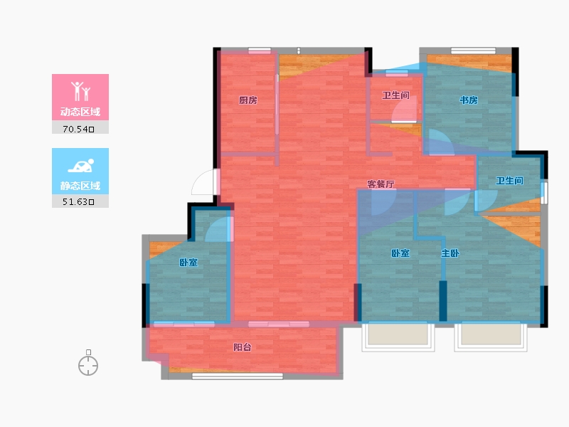 浙江省-绍兴市-御江府-114.24-户型库-动静分区