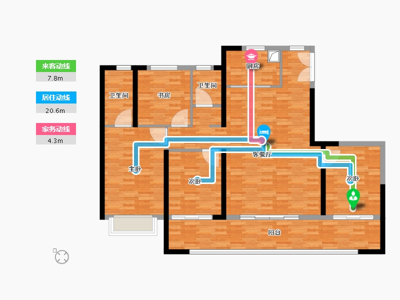 陕西省-西安市-中国铁建·西派天麓-117.08-户型库-动静线