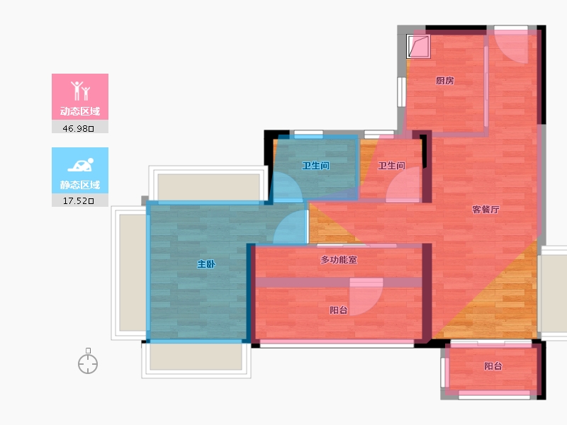 广东省-广州市-广州城投·禧悦时光-62.40-户型库-动静分区