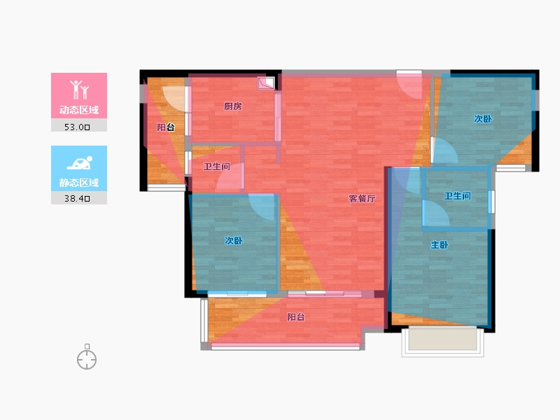 湖南省-长沙市-振业城五期-94.37-户型库-动静分区