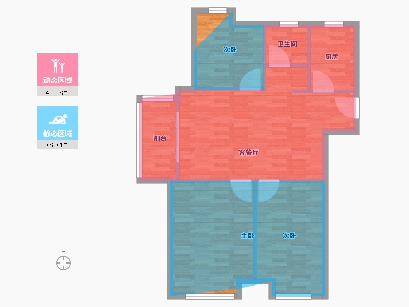 浙江省-宁波市-横河家园-74.90-户型库-动静分区