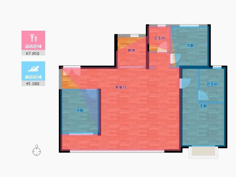 陕西省-西安市-中建璟瑞-104.00-户型库-动静分区