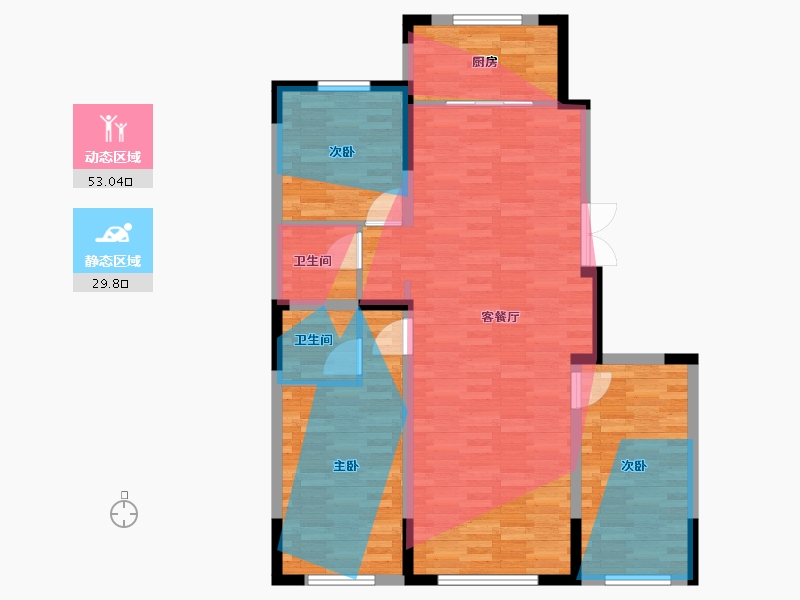 辽宁省-鞍山市-万象瑞府-102.28-户型库-动静分区