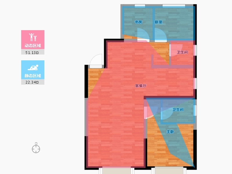 内蒙古自治区-通辽市-北京·观筑-94.98-户型库-动静分区