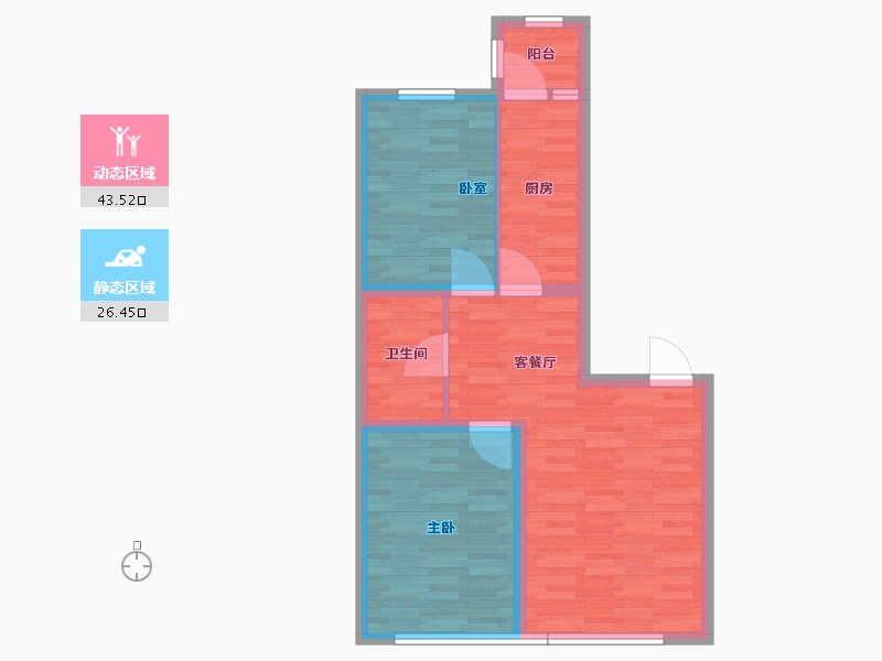 黑龙江省-哈尔滨市-金昌首府一期-62.37-户型库-动静分区