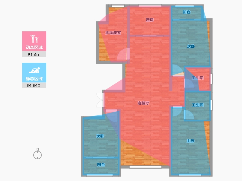 山东省-潍坊市-九龙山翠雨苑-138.40-户型库-动静分区