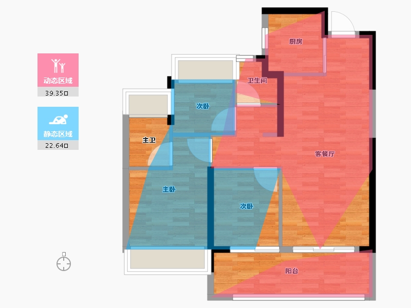 河南省-郑州市-保利缦城和颂-78.78-户型库-动静分区