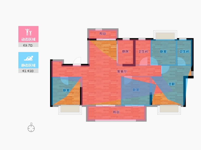 福建省-泉州市-书香悦璟-102.67-户型库-动静分区