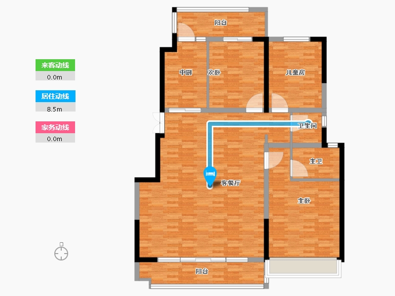 陕西省-商洛市-江山臻境-二期-119.56-户型库-动静线