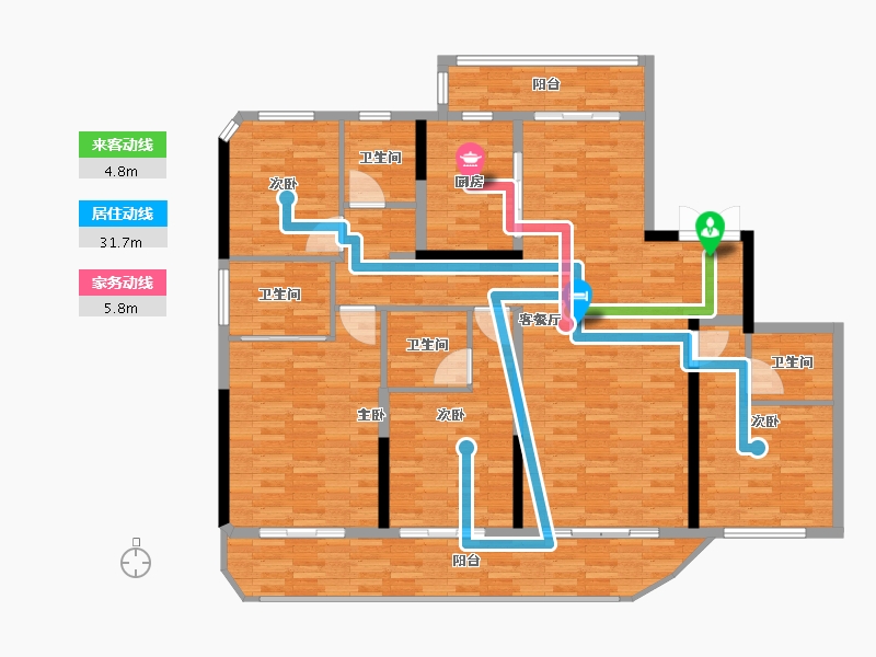 浙江省-绍兴市-金昌烟波辰鹭-152.62-户型库-动静线