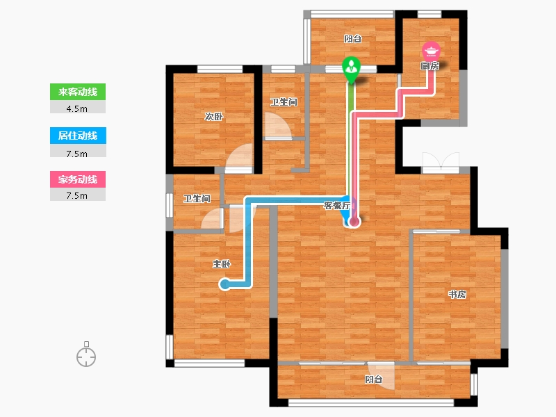 宁夏回族自治区-银川市-新思路·砚玺台-102.49-户型库-动静线