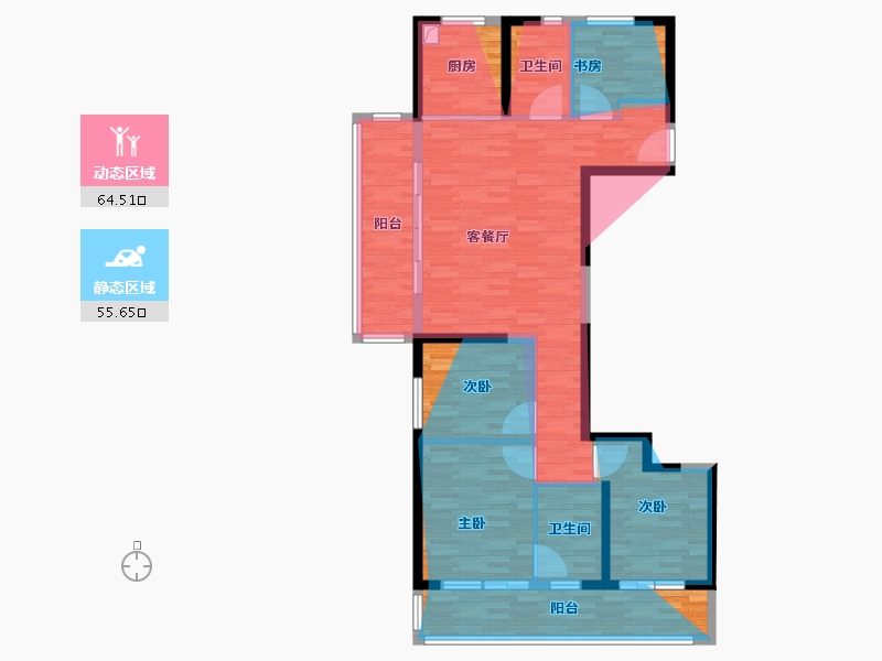 河南省-郑州市-万科·古翠隐秀-110.00-户型库-动静分区