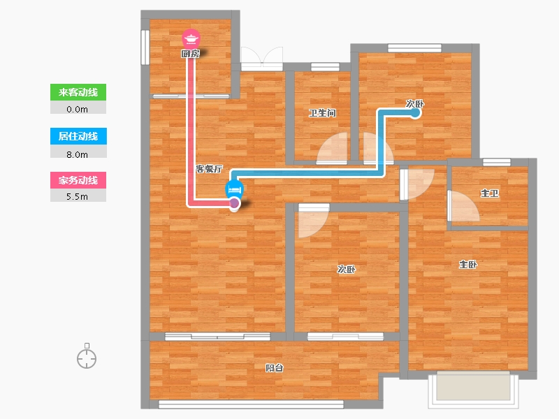 江苏省-连云港市-泰达城·玥府-96.80-户型库-动静线