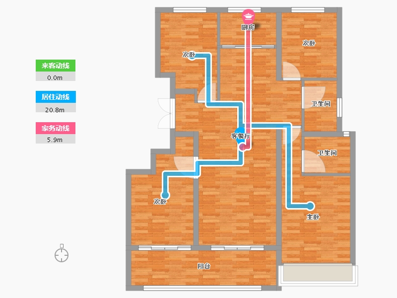 山东省-德州市-嘉泰·东方翰林府-111.18-户型库-动静线