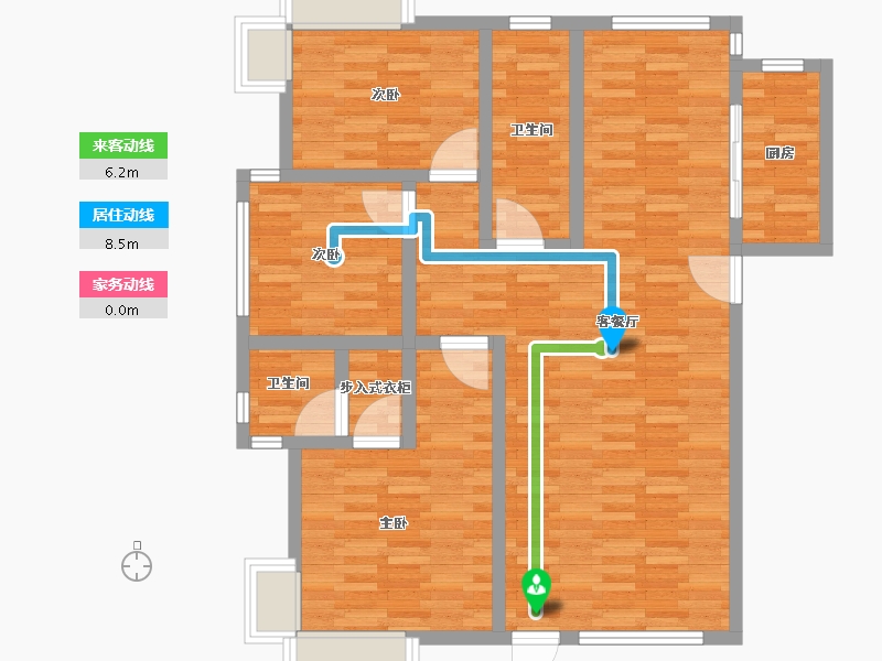 浙江省-杭州市-亲亲家园-102.95-户型库-动静线