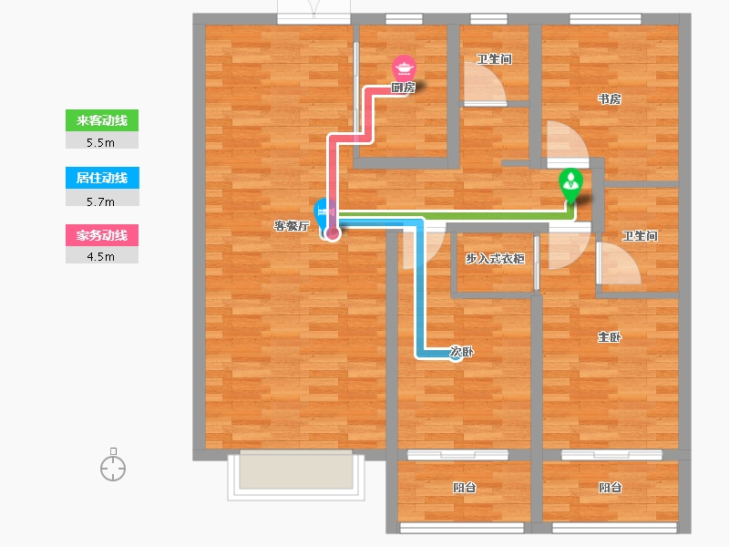 河北省-保定市-子辰玖玺府-100.82-户型库-动静线