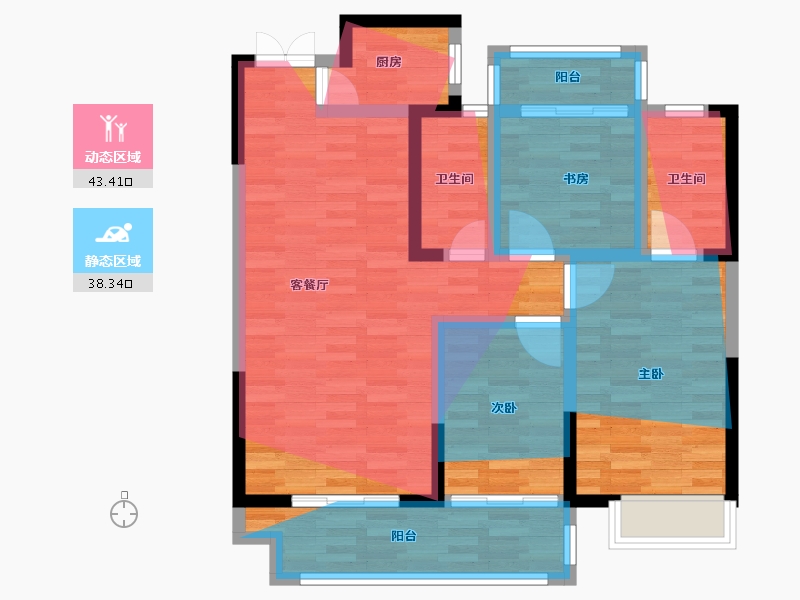 陕西省-渭南市-奉先·南塬春晴-84.99-户型库-动静分区