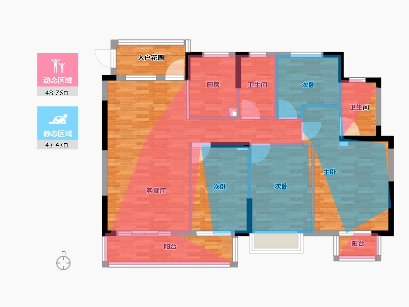 浙江省-嘉兴市-鸿翔桃花源公馆-120.00-户型库-动静分区