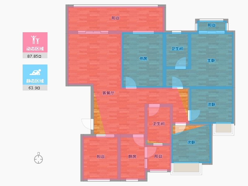 云南省-昭通市-中南黄金水岸-139.56-户型库-动静分区