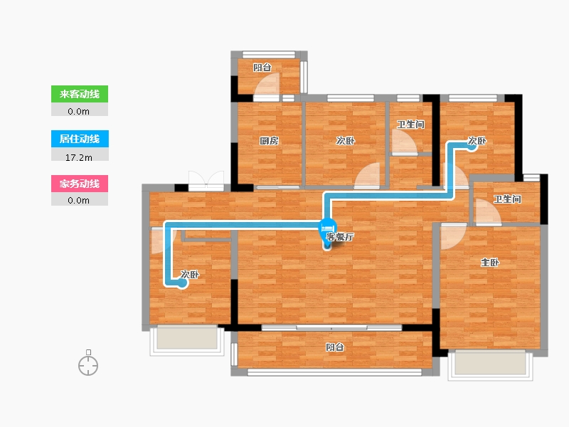 四川省-成都市-空港兴城锦楠府-103.49-户型库-动静线