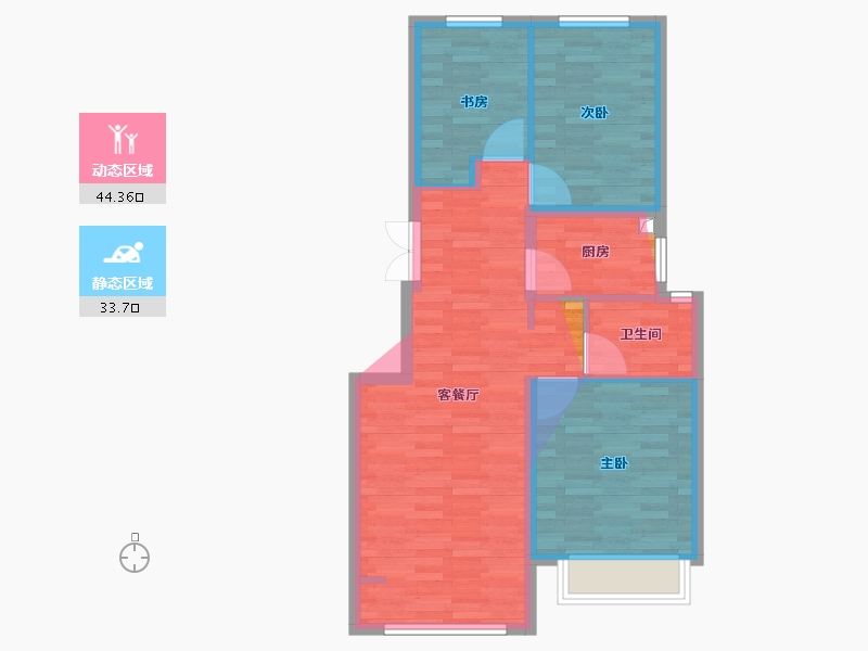 河北省-秦皇岛市-水映华廷-69.13-户型库-动静分区