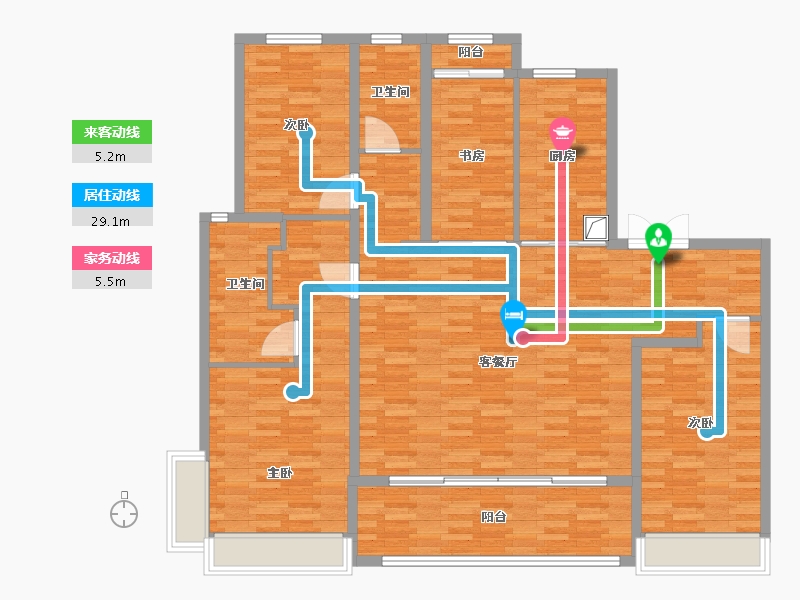 陕西省-西安市-南洋公馆-142.99-户型库-动静线