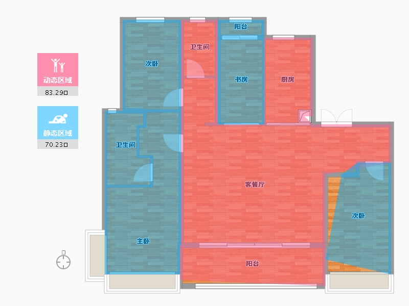 陕西省-西安市-南洋公馆-142.99-户型库-动静分区