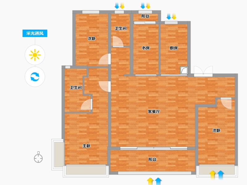 陕西省-西安市-南洋公馆-142.99-户型库-采光通风