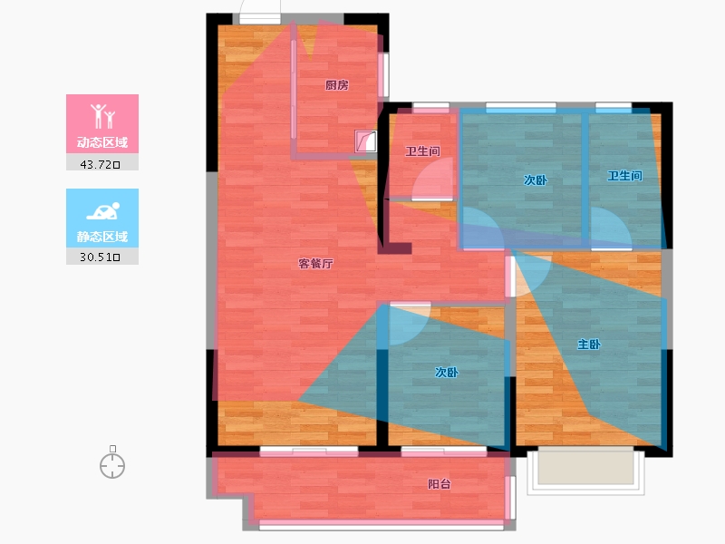 陕西省-榆林市-九建大锦·明珠城-81.50-户型库-动静分区