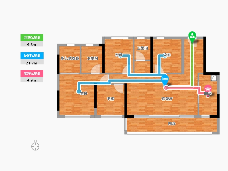 四川省-成都市-人居国贸林语上城-118.47-户型库-动静线