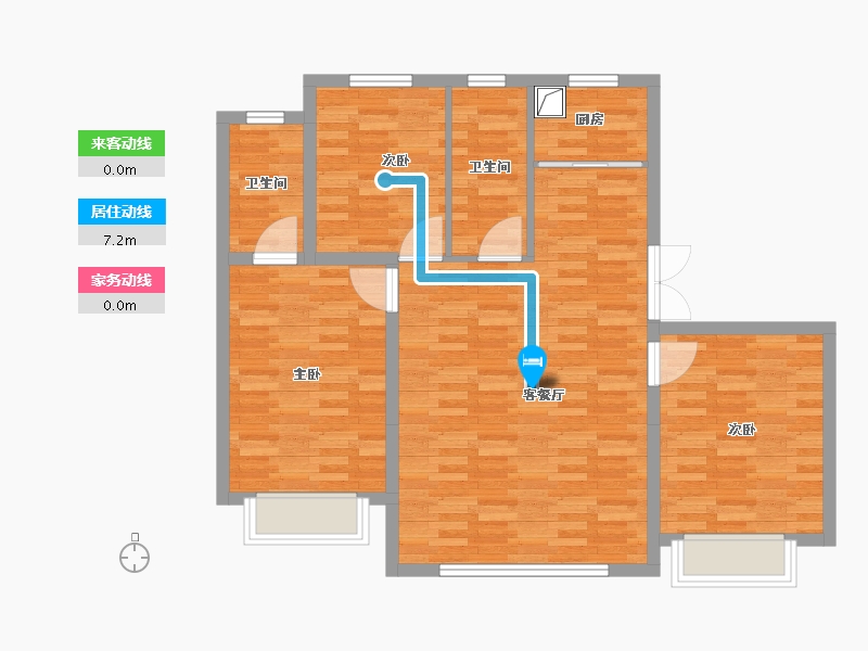 河北省-张家口市-海诚·清水河畔二期-87.90-户型库-动静线