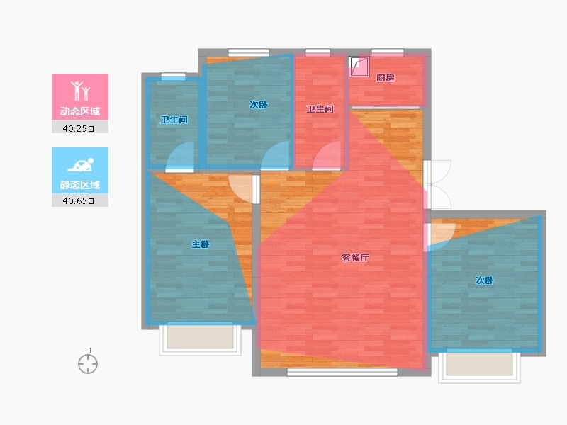 河北省-张家口市-海诚·清水河畔二期-87.90-户型库-动静分区