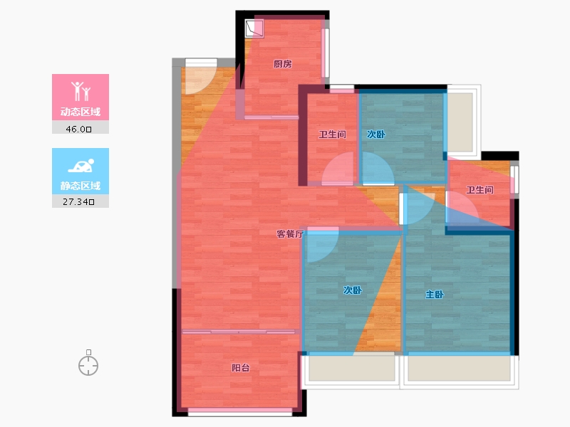 广东省-深圳市-金洪名筑-71.91-户型库-动静分区