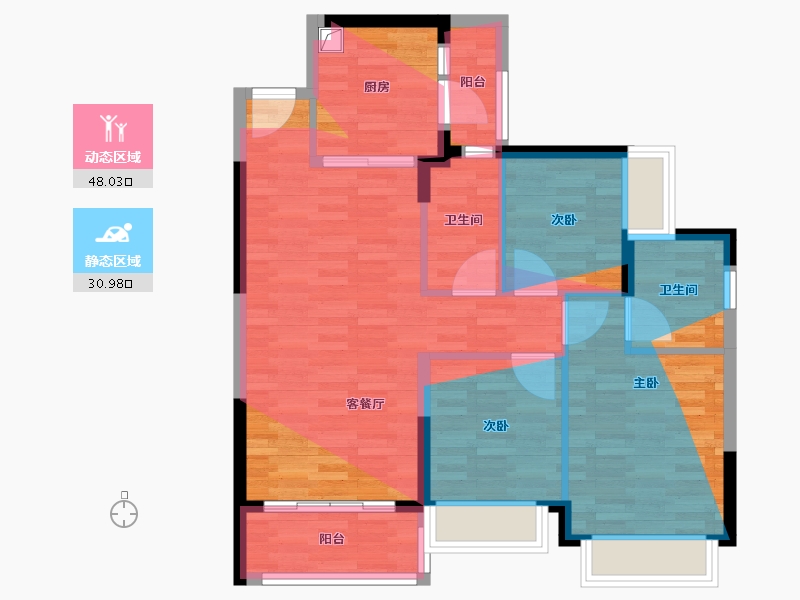 广东省-惠州市-深信君庭-81.09-户型库-动静分区