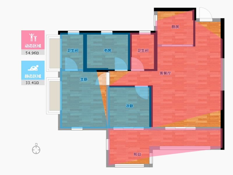 陕西省-西安市-天地源·永安观棠-85.85-户型库-动静分区