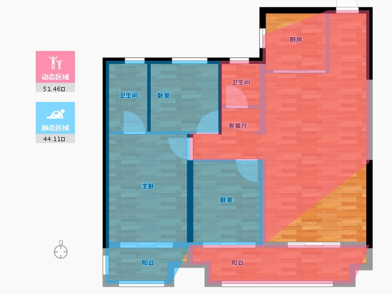 陕西省-西安市-中康华府-94.03-户型库-动静分区